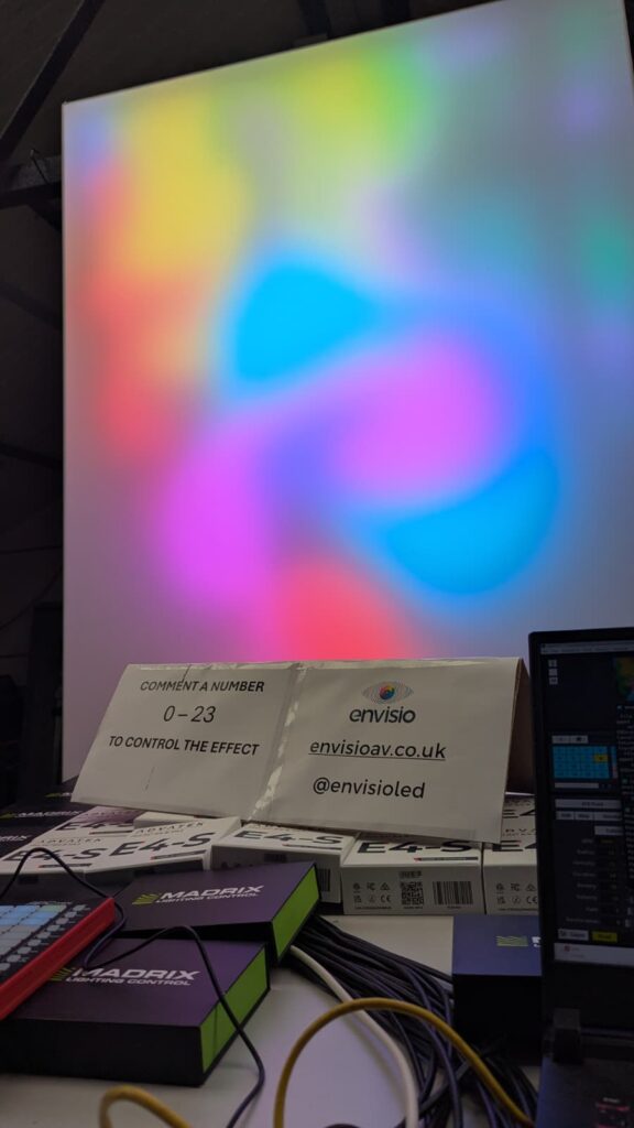 TikTok live stream interactive LED light box demo with real-time audience control of pixel lighting effects