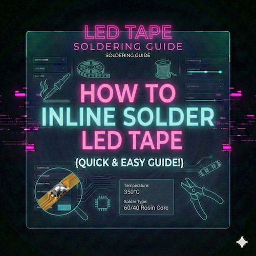 Text that reads how to inline solder LED tape